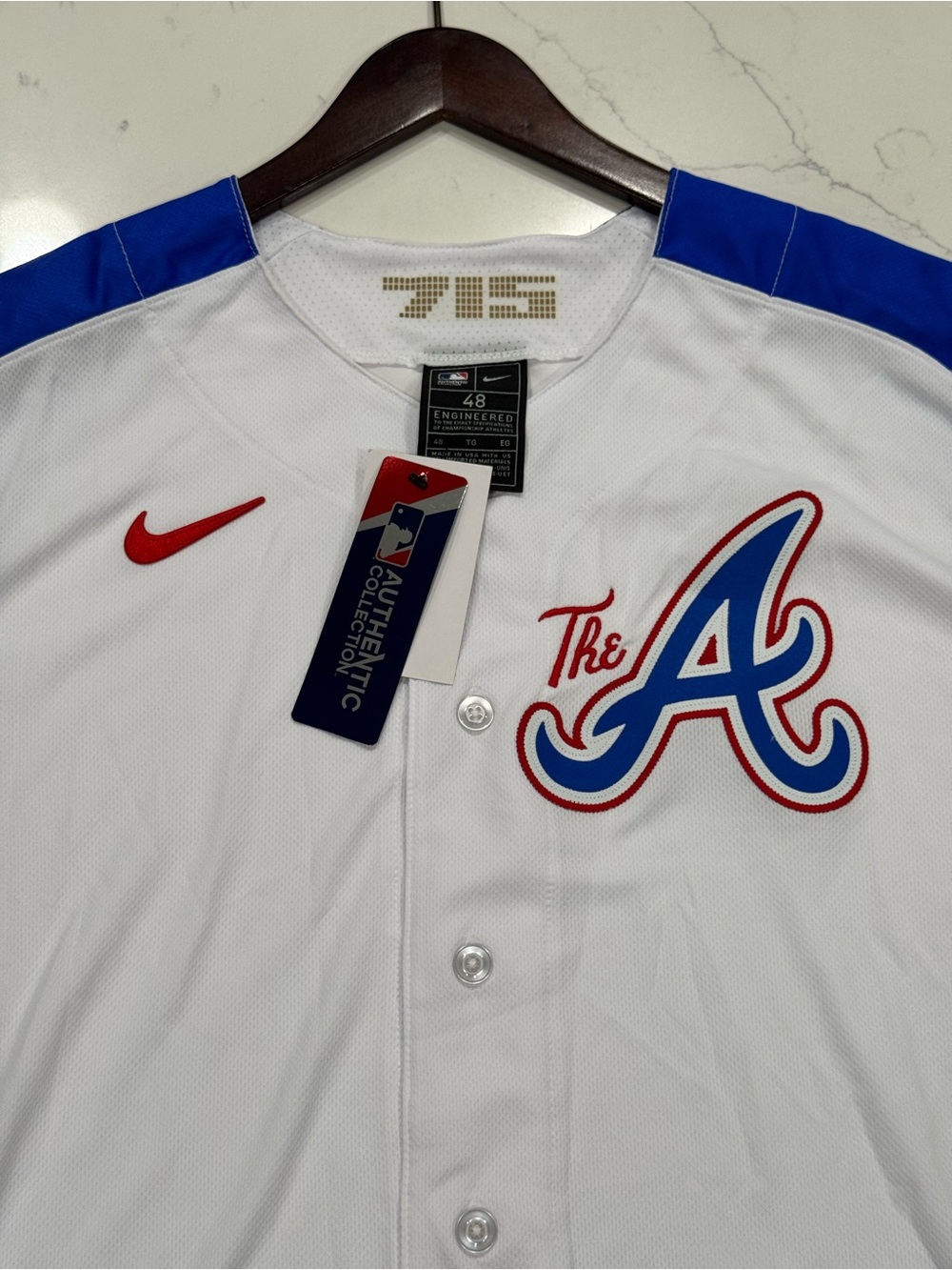 Nike Authentic Atlanta Braves Elite City Connect Baseball Jersey Mens Size 48 - Picture 3 of 12